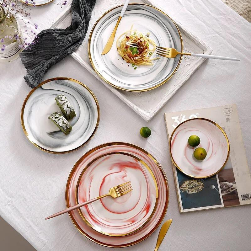 Porcelain Marble Dinnerware