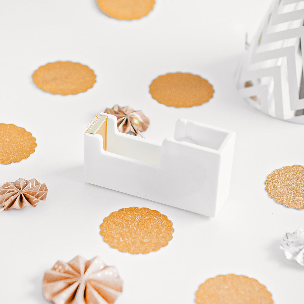 White Gold Acrylic Tape Dispenser
