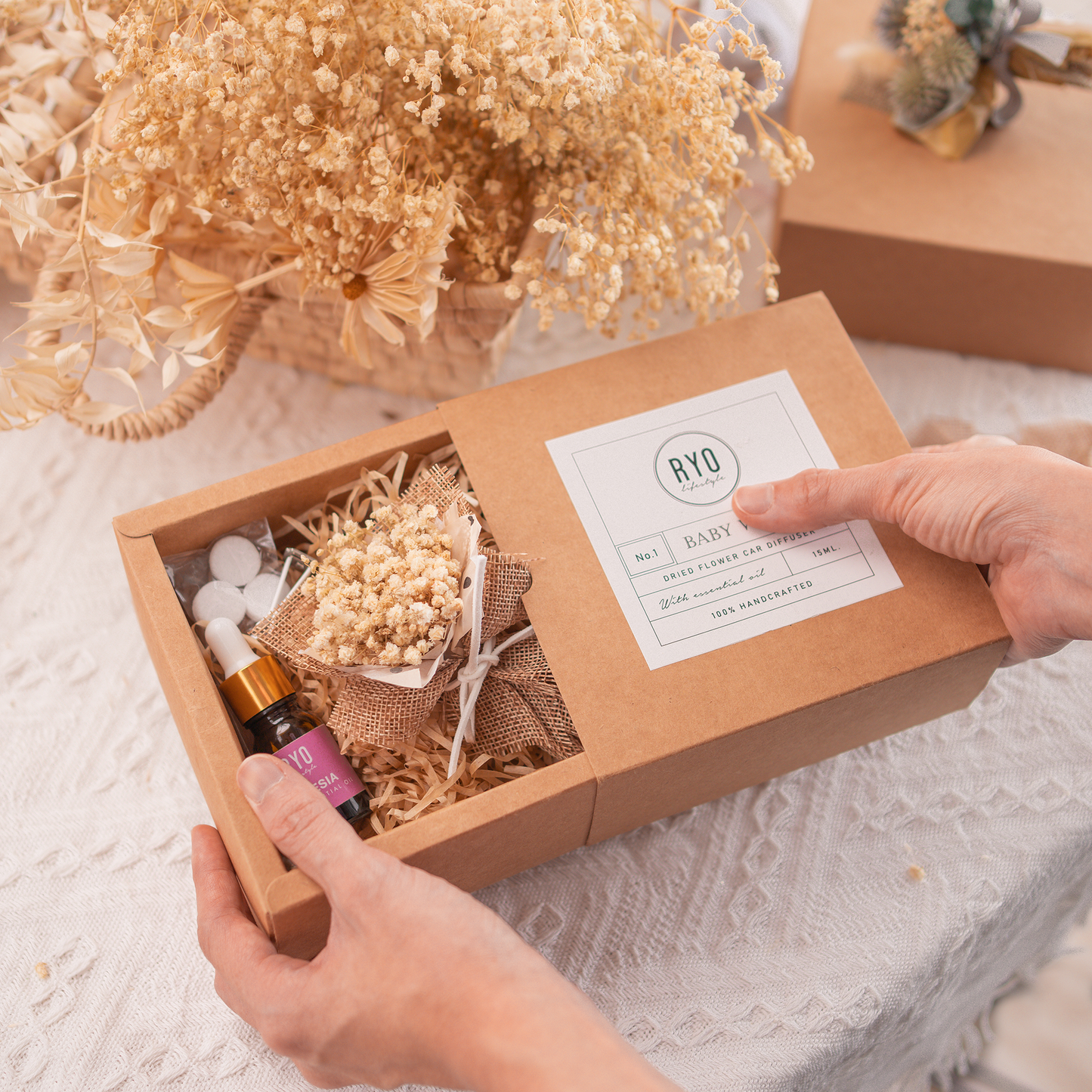 Dried Flower Car Diffuser Set