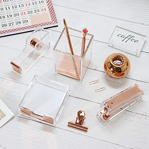 Acrylic Rosegold Pen/Brush Holder