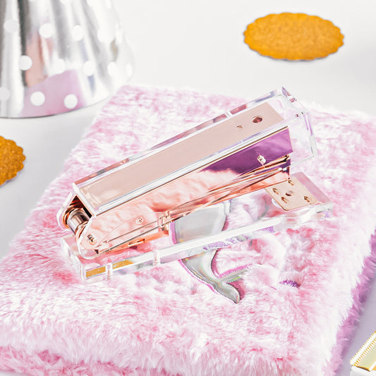 Clear Acrylic Rose Gold Stapler