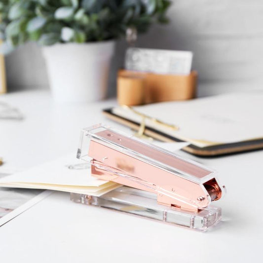 Clear Acrylic Rose Gold Stapler